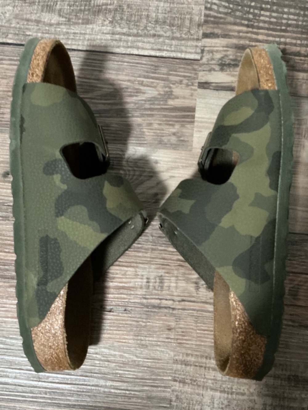 Birkenstock Arizona Camo Green Two-Strap Sandals - Picture 3 of 8
